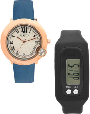 

FLUID FDFFL-403-BL01 With Digital Band Watch - For Women