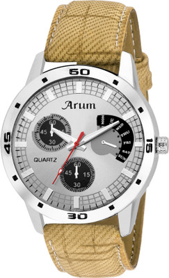 

Arum ASMW-031 Grey Round Dial Leather Strap Wrist Watch Watch - For Men