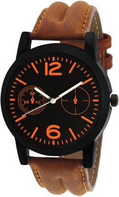 Miss Perfect latest chronograph pattern attractive (Brown) genuine leather belt watch for Men and Women Watch - For Boys & Girls Watch - For Men available at flipkart for Rs.169