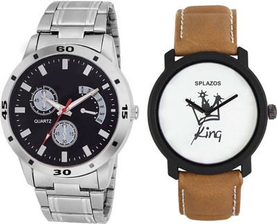 

SPLAZOS WSP0047 New Stainless Steel And Leather Analogue Multicolor Boys Wrist Watch - For Men