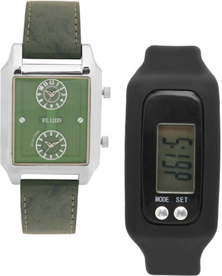 

FLUID FDFFL-128-GR01 With Digital Band Watch - For Men