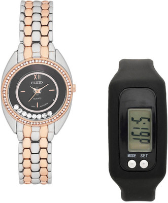 

FLUID FDFFL-402-BK With Digital Band Watch - For Women