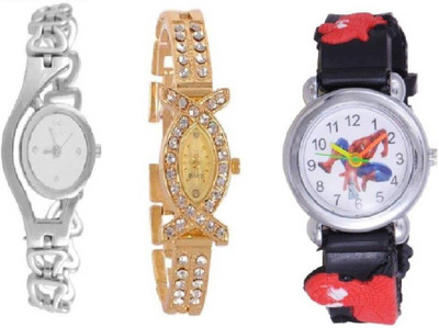 

rza FancyXGOLD And White Analog SPIDRMEN Watch for Women and Gilrs Watch Watch - For Men & Women