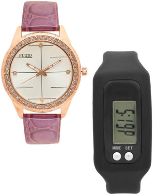 

FLUID FDFFL-404-PR01 With Digital Band Watch - For Women