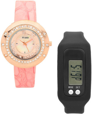 

FLUID FDFFL-411-PK01 With Digital Band Watch - For Women