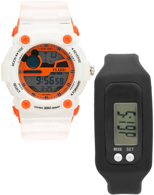 

FLUID FDFDMF-003-OR01 With Digital Band Watch - For Men & Women