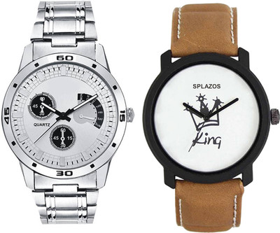 

SPLAZOS WSP0015 New Stainless Steel And Leather Analogue Multicolor Boys Wrist Watch - For Men