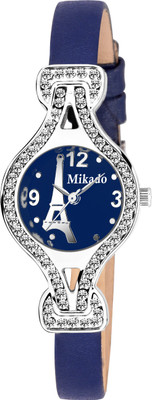 

Mikado Blue Leather Analog Watch for Girls And Women Watch - For Girls