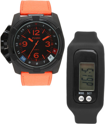 

FLUID FDFFL-152-BK-OR With Digital Band Watch - For Men