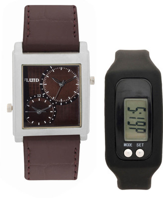 

FLUID FDFFL-124-IPBR-BR01 With Digital Band Watch - For Men