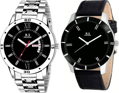 

R S Original RSO-3094 DAY AND DATE BLACK WATCH FOR MEN Watch - For Men