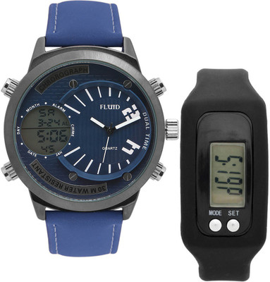 

FLUID FDFFL-1225-BL-BL With Digital Band Watch - For Men