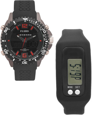 

FLUID FDFFL-1124-RD With Digital Band Watch - For Men