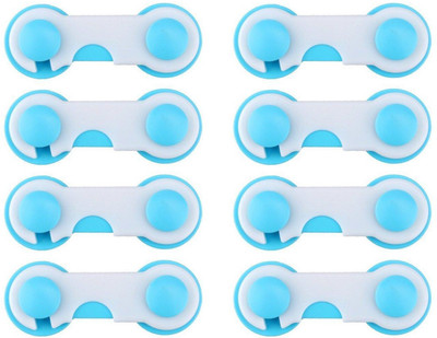 

iDream Baby Safety Self Adhesive Cabinet Lock, Childproof Latches For Cabinet Door, Drawer, Oven, Refrigerator (Pack of 8)(Blue, White)