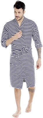 feelblu Navy Blue Free Size Bath Robe(1 Strip Bathrobe, For: Men & Women, Navy Blue)