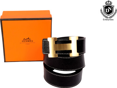 

DN ENTERPRISES Men Casual Black Genuine Leather Belt