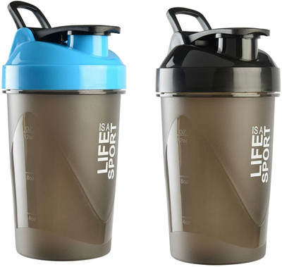 

Nrb Life Is A Sport Shaker Bottle 500 ml Shaker(Pack of 2, Multicolor), Blue;black