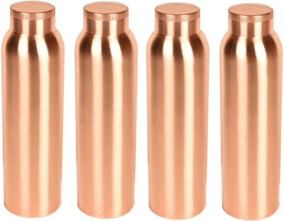 GG COPPER copper water bottle trendy 950ml classic set of 4 950 ml Bottle(Pack of 4, Red, Copper)