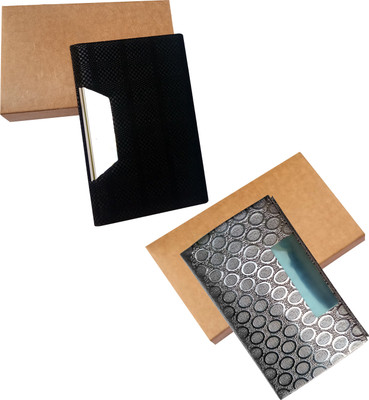 

Printmystic.com 10 Card Holder(Set of 2, Black, Silver)