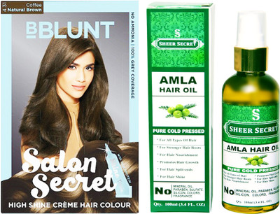 

BBlunt SALON SECRET COFFEE NATURAL BROWN NO. 4.31 with PURE COLD PRESSED SHEER SECRET AMLA HAIR OIL 100 ML(Set of 2)
