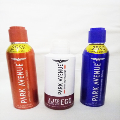 

Park Avenue ALEXANDER,ALTER EGO AND EPIC Body Spray - For Men(430 ml, Pack of 3)
