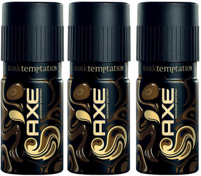 AXE Dark Temptation Deodorant Spray - For Men (450 ml, Pack of 3) Body Spray - For Men(450 ml, Pack of 3)