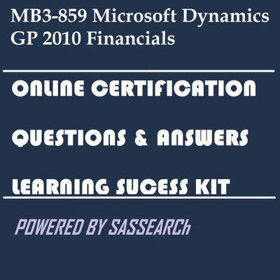 

SAPSMART MB3-859 Microsoft Dynamics GP 2010 Financials Online Certification Video Learning Success Kit(DVD)