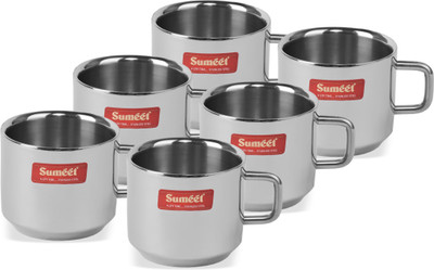 Sumeet CUPSMALL6 Stainless Steel Coffee Mug(120 ml, Pack of 6)