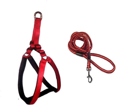 Furious3D Dog Harness & Leash(, RED
