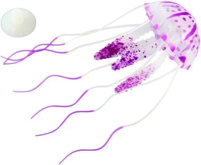 

ROYAL PET Chicos Glowing Effect (Big Size/Purple) Artificial Jellyfish Ornament for Fish Tank Aquarium Decoration Silicone Soft Toy For Fish