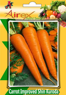 Airex Carrot Improved Shin Kuroda Seed (4 Packet Of Carrot Improved Shin Kuroda Seed (Pack of AVG 40 - 50 Seed * 4 Per Packet) Seed(200 per packet)