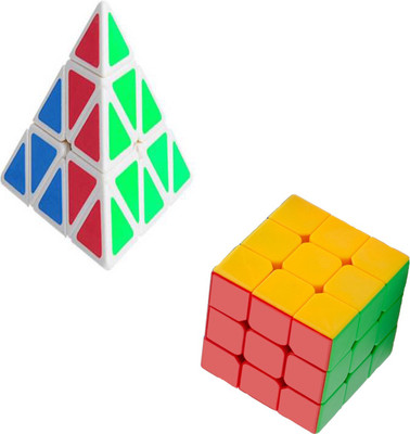 

MEGAEMART Pyramid cube and Stickerless cube(2 Pieces)