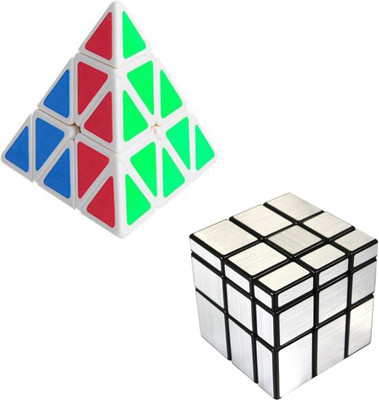 

MEGAEMART Pyramid cube and Silver cube(2 Pieces)