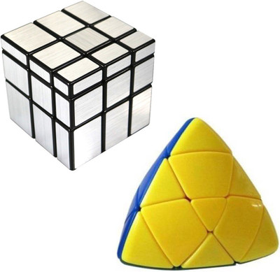 

MEGAEMART TRIANGLE Pyramid cube and Silver cube(2 Pieces)