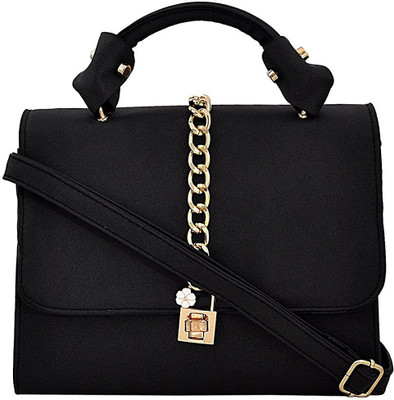 

vogice Women Evening/Party Black PU Sling Bag