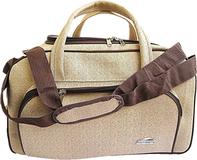 

Muccasacra Stylish Durable and Spacious Beige coloured Trolley Duffel Bag Length 23 Inches Small Travel Bag - 12x23x12"(Beige)
