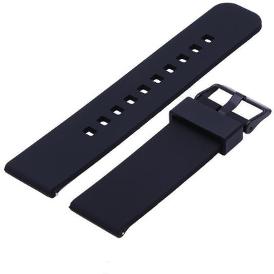 

ACUTAS Silicone Rubber Sport Watch Band Strap for LG G Watch W100 W110 W150 Smart Watch Strap(Black), Black & black