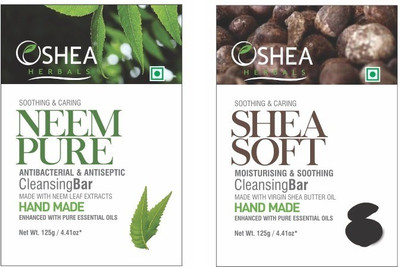 

Oshea Herbals Neempure & Sheasoft Cleansing Bar - 125 gm + 125 gm(250 g, Pack of 2)