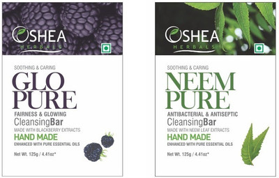 

Oshea Herbals Glopure & Neempure Cleansing Bar - 125 gm +125 gm(250 g, Pack of 2)