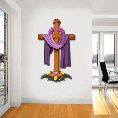 VI COLLECTIONS 60 cm jesus cross Non-Reusable Sticker(Pack of 1)
