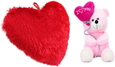 

ToyKing Cute I Love You Balloon Teddy Bear With Red Heart - 40 cm(Multicolor)