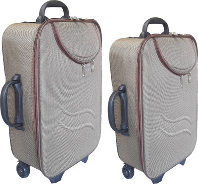 

Aqeeq StylishBrown Half Moon Vintage Combo Trolley Set Of 20" & " Check-in Luggage Bag( Mehendi Green,Purple,Red,Turquoise) Check-in Luggage -  inch(Brown