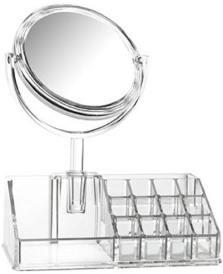 

Inditradition Make Up Mirror With Cosmetic Storage Box Cosmetic Organizer Vanity Box(White)