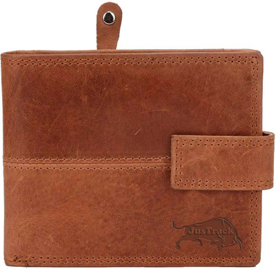 

Justrack Men Tan Genuine Leather Wallet(3 Card Slots), Hunter tan