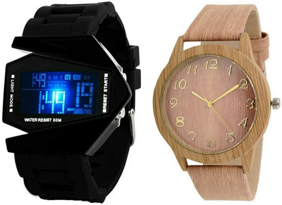 

Maxi Retail Combo Of 2 Analog And Digital Led Watch For Mens And Womens-Roc M-WD006 Watch - For Men & Women