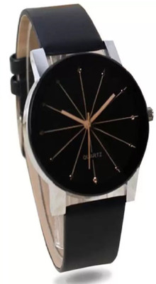 blutech Super Quality 2018 New Style Prizam Glass Black Dail With Classic Studed Diamond Analog Watch - For Women