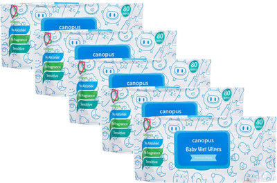 

Canopus Premium Baby Wet Wipes natural, big size wipes (80 pcs) (Pack of 5)(5 Pieces)