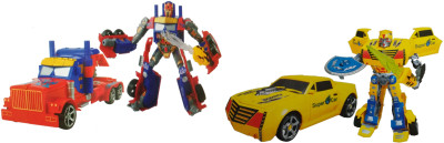 

IndusBay Autobots in Disguise set of 2 Convertible Transformer robots with Light & sound(Multicolor)