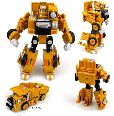 

HALO NATION Broken Bone Hunter Transformation Robot Car Metal Alloy Engineering Construction Vehicle Truck Assembly Deformation Toy 2 in 1 Robot Kid Toys(Yellow)
