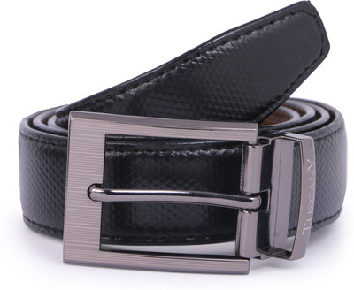 

TUSCANY Men Casual Black Genuine Leather Reversible Belt